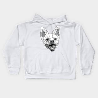 Cute Happy Mutt Geometric Sketch Kids Hoodie